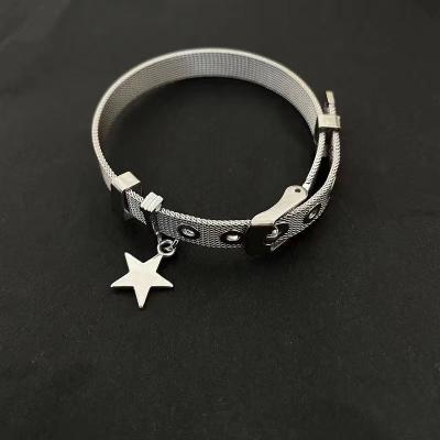 China Vintage Sweet Cool Spicy Girl Pendant Adjustable Women's Millennium Style Special Fun Design Titanium Steel Bracelet for sale