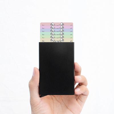 China Fashion Kemy Factory Direct Selling Aluminum Alloy Business Degaussing RFID Metal Automatic Credit Card Holder Anti for sale