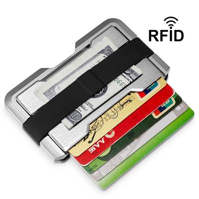 China RFID Blocking Protect 2022 New Arrival Support Dropshipping Carbon Fiber RFID Blocking Clip Online Sale Money Front Pocket Card Holder Wallet For Men for sale