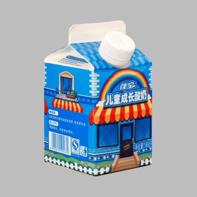 China Aseptic Gable Top Cardboard Triangular Box For Juice Milk Beverage Whipped Cream for sale