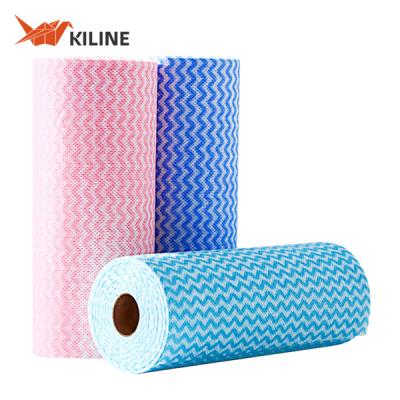 China Multicolor Disposable Cleaning Cloths Commercial Household Kitchen Towels 80gsm for sale