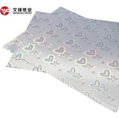 Китай A4*10 Heart A4*10 Inkjet Rainbow Inkjet Waterproof PET Film Self Adhesive Holographic Sticker Label Waterproof Sticky Sheets продается