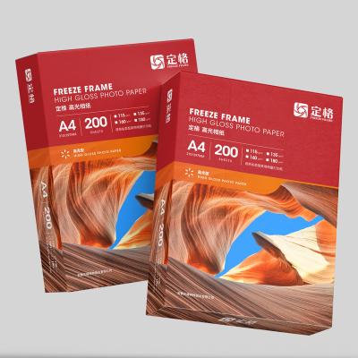 China 150gsm Photo Paper Instant Dry Inkjet Photo Paper High Glossy Cast Coated Photo Paper A4*100 Sheets for sale