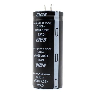 China Big Power Sypply Ymin CW3 450V 680uF Liquid Aluminum Electrolytic Capacitor for sale