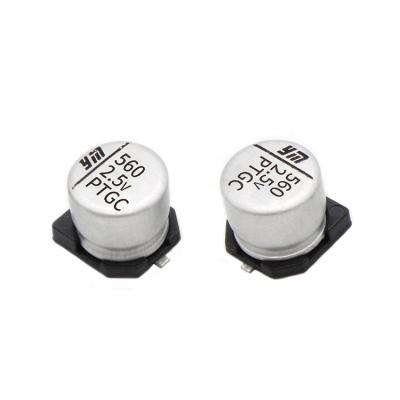 China Power Supply YMIN Electrolytic Capacitor For Low Esr SMD Type Aluminum High Temperature LED Power 2.5V 560microfarad Reflow-Soldering VPT for sale