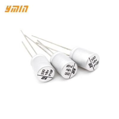 China 5G TELECOMMUINCATION 6.3~25V NP1 Lead Type Conductive Polymer Solid Aluminum Electrolytic Capacitors for sale