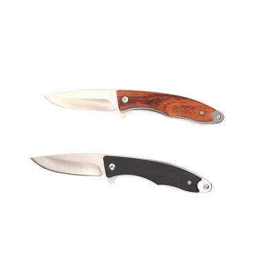 China Utility Knife Outdoor Camping Rescue Folding Portable Knife With Wood Handle for sale