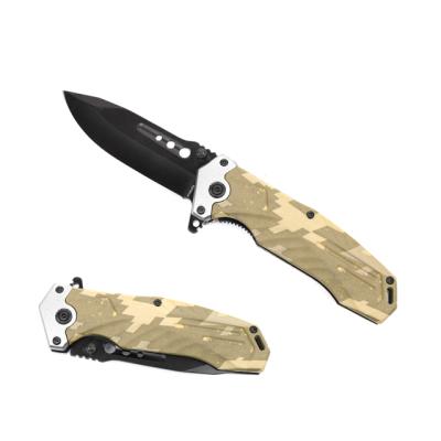 China 2021 Best Utility Knife Amazon Survival Stainless Steel Camouflage Folding Tactical Hunting Knife High Quality Outdoor Camping Knife for sale