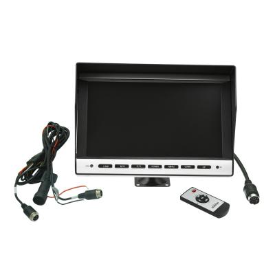 China BRvision's Unique Design 10.1Inch Shockproof Quad Split Monitor Support 4 Cameras Input and 4 Shutter Cables with Standard 4P Connector for sale