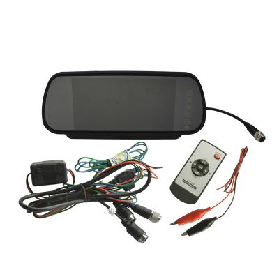 China 7inch Car Rear View Mirror LCD Monitor Support Two Camera Shock Resistant Input With Bottom Mount And Touch Screen Button for sale