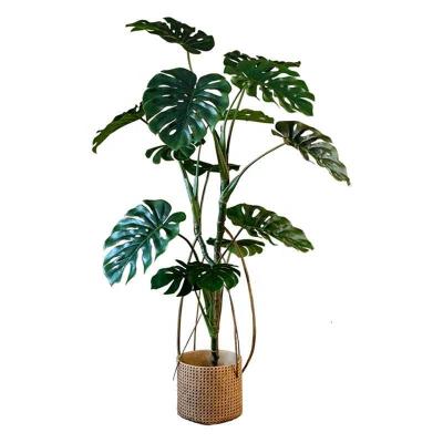 China New Product Indoor Bonsai Tree Monstera Rise Decoration Green Plants Home Office Artificial Potted Plant Large for sale