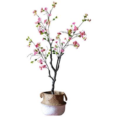 China Dining Room Cherry Blossom Tree Wedding Decoration Bonsai Tree Plant Artificial Cherry Blossom Trees for sale