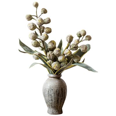 China Indoor Decoration Abstract Fruit Art Dried Flower Style Artificial Flower Set Decorative Display Flowers for sale