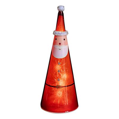 China Grass Wholesale Clear Glass Christmas Tree Ornaments LED Lights Christmas Gifts Holiday Decorations for sale