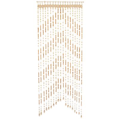 China Handmade Wooden Beaded Curtains Living Room Door Curtain Minimalist Custom Decorative Room Divider Curtain for sale