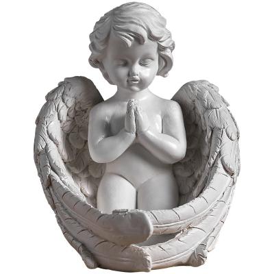 China Wholesale Europe Resin Girl Angel Decoration Ornament Window Shop Sculpture Crafts Old for sale