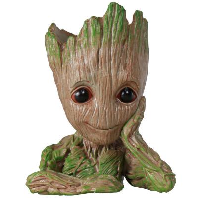 China Modern Flower pot tree person anime statue treasure treasure Groot pen holder figure model toy figure statues for sale