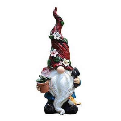 China Europe Garden Gnome Flower Hat Resin Waterproof Decorative Charms for sale