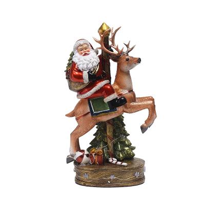 China Europe Santa Claus Christmas Atmosphere Lighting Decoration Resin Crafts for sale