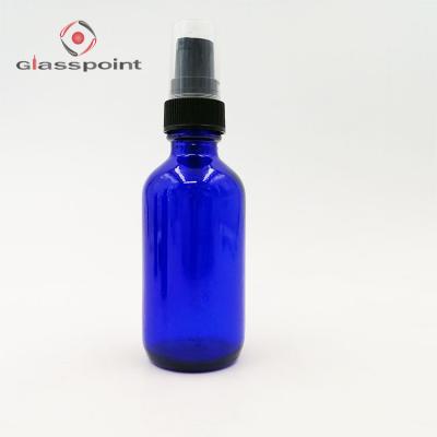 China Personal Care Wholesale 4oz Boston Glass High Quality Blue Bottle for sale