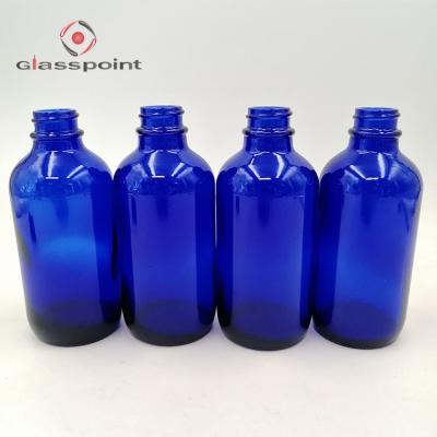 China Personal Care Wholesale 4oz Boston Glass High Quality Blue Bottle for sale