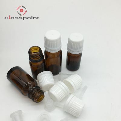 China Personal Care / Medicine 30ml Amber Glass Essential Oil Bottles With White Lid And Orifice Reducer. for sale