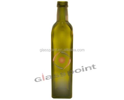 China Maraska Olive Oil - 250ml - Green, 250ml Olive Oil Glass Dark Green Bottle, Square Bottle for sale