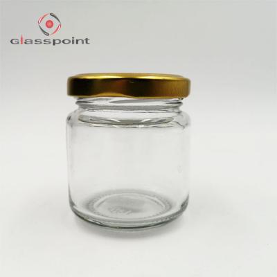 China Sustainable Clear 100ml Glass Jar With Metal Lid for sale