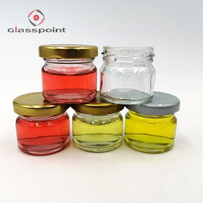 China CANDY 1oz 30ml Honey Glass Jar With Metal Lid for sale