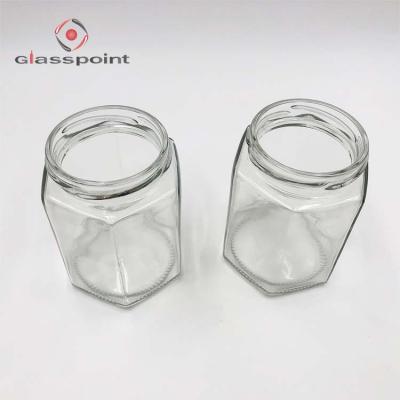 China Sustainable Glass Honey Jars Square Wholesale Empty Glass Honey Jar for sale