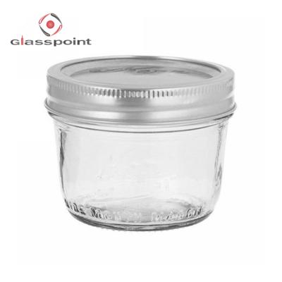 China Non-hole Cover Wholesale 240ml Glass Jar With Screw Lid for sale