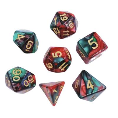 China DND Games Colored Glass Dice Set With Rainbow Stone Custom Dice Handmade Engraved Logo Dice for sale