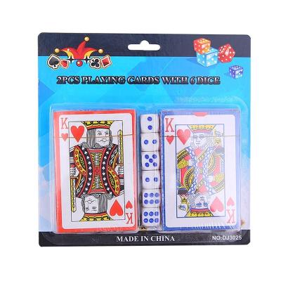 China Wholesale Custom Entertaiment Playing Cards Maker Playing Cards Double Dice Card DJ-3025 Dice Card DJ-3025 for sale