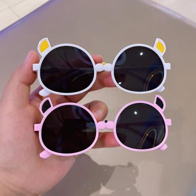 China 2021 Fashion Sunglasses Retro Fashion Plastic Animal Shape Kids Shades Vintage Colorful Toddler Round Baby Sunglasses for sale