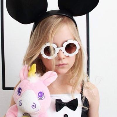 China Cute Fashion Sunglasses Summer Colors Round Frame Flower Kids Baby Sunglasses 2021 UV Protection Sunflower Shades Kids Sunglasses for sale