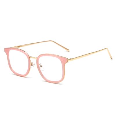 China Fashion Custom Pink Blue Light Glasses Metal Square Anti Light Glass Transparent Blue Computer Unisex Blue Light Blocking Glasses for sale