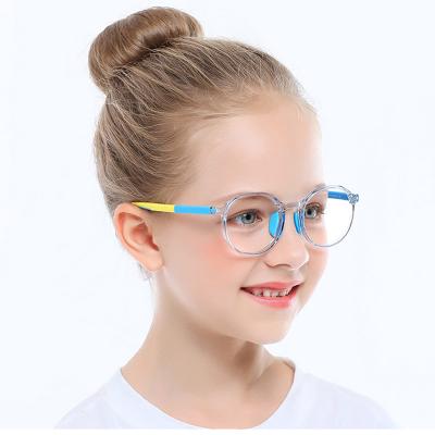 China Optical Glasses Frames For Blue Light Blocking Vintage Round Kids Blue Light Filter Computer Game TR90 Around Shape Glass Blue Light Anti Blocking Glasses for sale