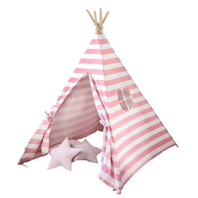 China Toy Indoor Children Teepee Tent Kids Soft Canvas Kids Pink Teepee Toys Tent for sale