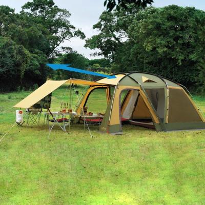 China Extended Type Hot Sale 5-6 Person Tent House For Family Outdoor Camping With 1 Bedroom And 1 Living Room for sale