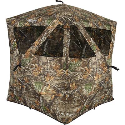 China Foldable Waterproof Fiberglass Camouflage 2 Man For Outdoor Ground Hunting Blind Tent for sale