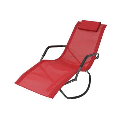 China Cheap Outdoor Folding Camping Chair Patio Backyard Folding Modern Red Rocking Lounge Garden Chair for sale