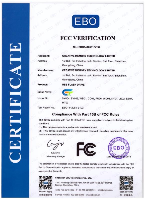 FCC - Creative Memory Technology Limited