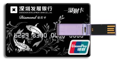 China Slim Bank Credit Card USB Drive Custom 32GB 64GB Pen Drive for sale