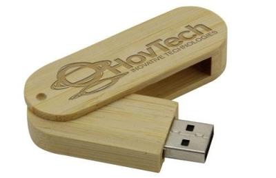 China 32GB Cool Swivel Bamboo USB Flash Drive Key , Twist USB Sticks for sale