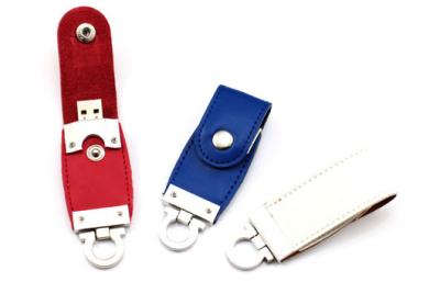 China Leather Keychain 32GB USB 3.0 Flash Drive , USB Flash Disk Driver for sale