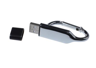 China Silver Metal USB Flash Memory with Buckle Shaped , Data Preload, Laser Engraving for sale