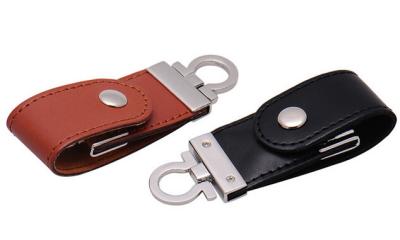 China Leather 2GB USB 2.0 Hi - Speed USB Flash Drive With Logo Printed for sale