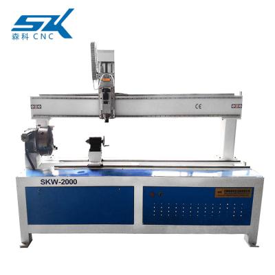 China Building Material Shops SENKE CNC Cutter Machine Wood Rotary Engraving Machine for sale