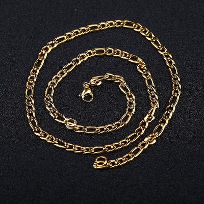 China Wholesale Chain Necklace E-Co Friendly For Men Women 18K Real Gold Plated Stainless Steel Chains for sale