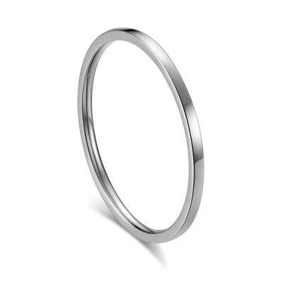 China Fashion E-Co Flat Personality 2mm Ring Lady Friendly Titanium Stainless Steel Simple Ring for sale